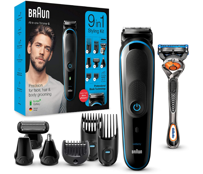 Braun MGK5245 Long Lasting Lithium Ion Battery Powered Auto Sensing All In One Trimmer - Black And Blue - Zoom Image 2