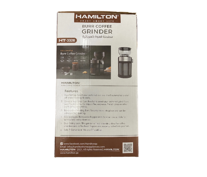 Hamilton HT-3328 Dual Safety Lock Bur Coffee Grinder  - Zoom Image 5