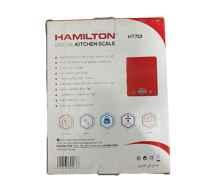 Hamilton HT-713 Touch Sensor 5000g Digital Kitchen Scale  - Zoom Image 2