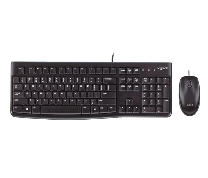 Logitech MK120 USB  Wired Keyboard and Mouse Combo - Black - Zoom Image 1