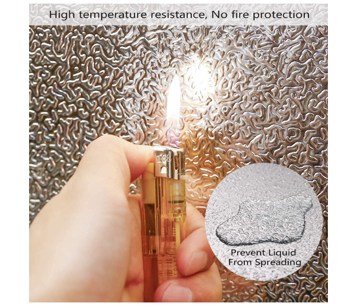 GTC 22001006 Anti-Mold and Heat Resistant Oil Proof And Waterproof Auminium Foil Wallpaper for Walls Cabinets Drawers Of 60 x 300 CM -Silver - Zoom Image 4