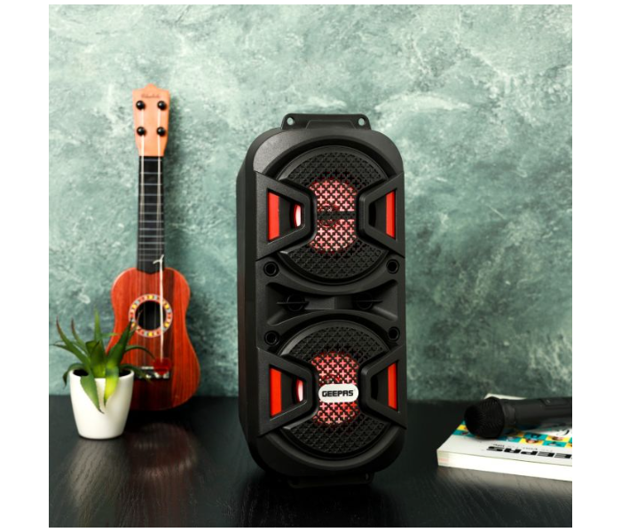 Geepas GMS11187 Rechargeable Portable wireless stereo Bluetooth Function Remote control Speaker-Black - Zoom Image 3