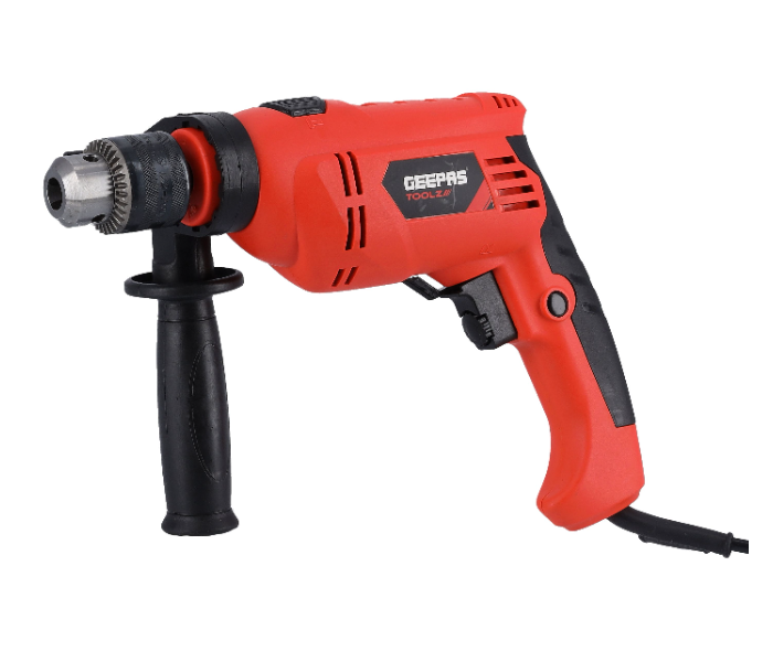 Geepas GPD0710-SA Powerful Motor 360° auxiliary ergonomic handle Percussion Drill- Red and Black - Zoom Image 2