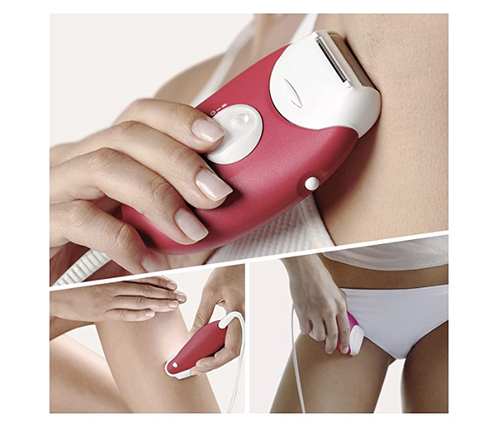 Braun SE3410 Battery Powered Corded Epilator With 3 Extras - Raspberry Pink - Zoom Image 2