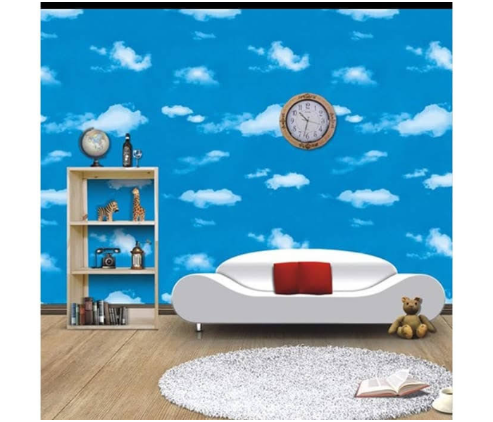 GTC 22000970 Customize Size Self-Adhesive Wallpaper 3D Of 60 CM x 500 CM Blue Sky White Clouds Ceiling Sticker -Sky Blue - Zoom Image 1