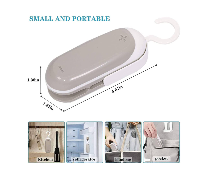 GTC 22000982 Portable Sealing Machine Handheld Heat Bag Sealer Mini Heat Sealer - Grey - Zoom Image 4