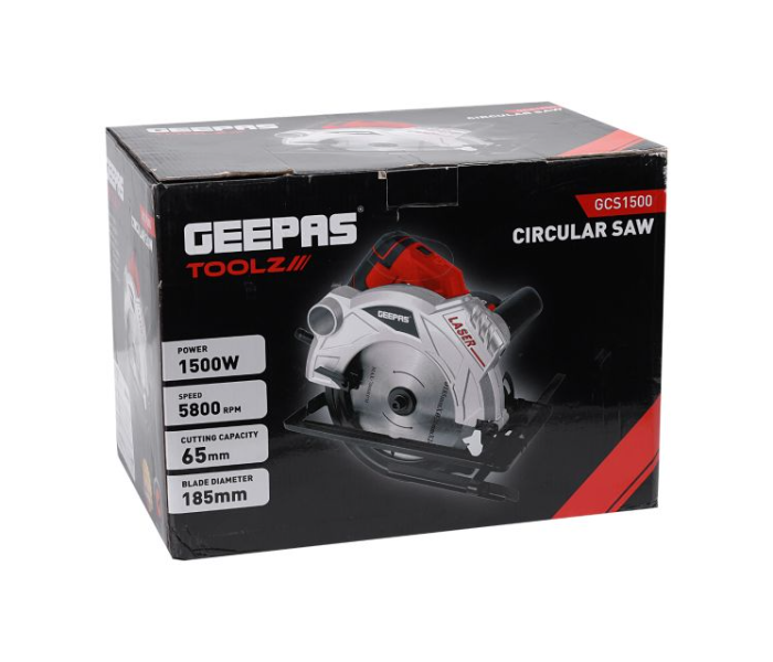 Geepas GCS1500 185MM diameter 1500W Soft grip Circular Saw- Red And Silver - Zoom Image 5