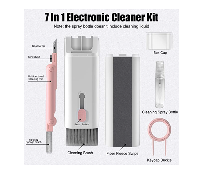 Trands TR-CK1546 Suitable for Cleaning Digital Products 7 in 1 Cleaner Set -White - Zoom Image 3