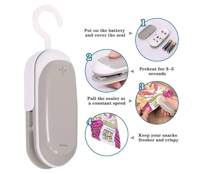 GTC 22000983 Portable Sealing Machine Handheld Heat Bag Sealer Mini Heat Sealer - White - Zoom Image 3