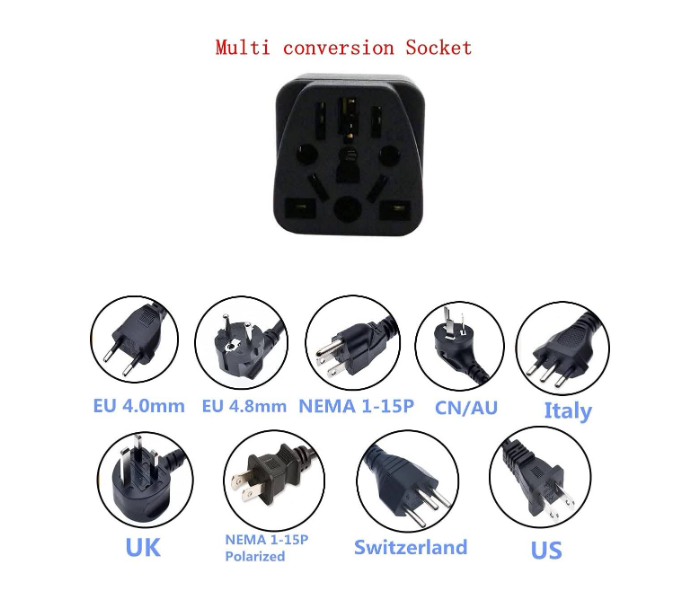 GTC 22001008 2 PCS Universal Input US Canada Travel Plug Adapter - Zoom Image 2