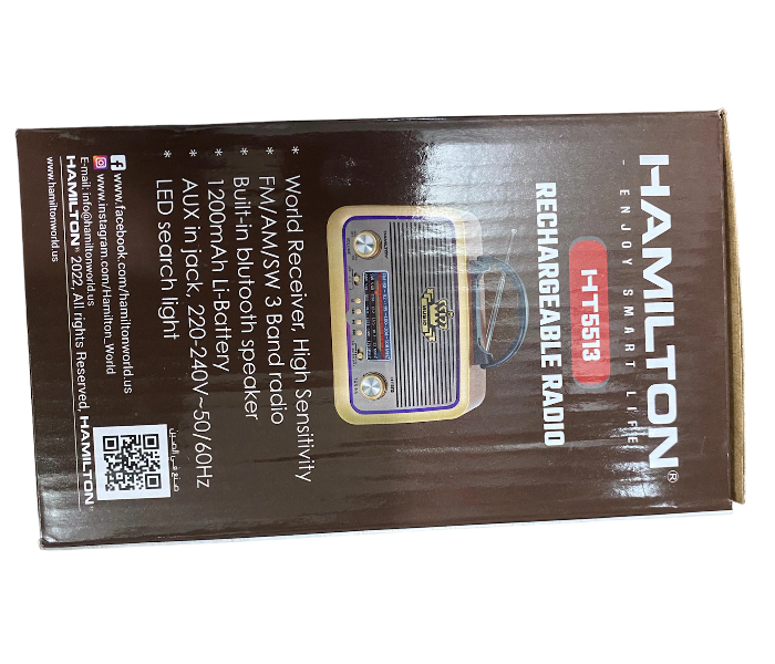 Hamilton HT-5513 World Receiver 1200 mAh Battery Rechargable Radio - Zoom Image 2