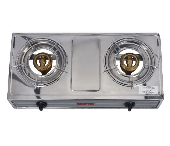 Geepas GGC31033 Stainless Steel High-Quality Electroplated Pan Support Cast Iron Double Gas Burner-Silver - Zoom Image 4