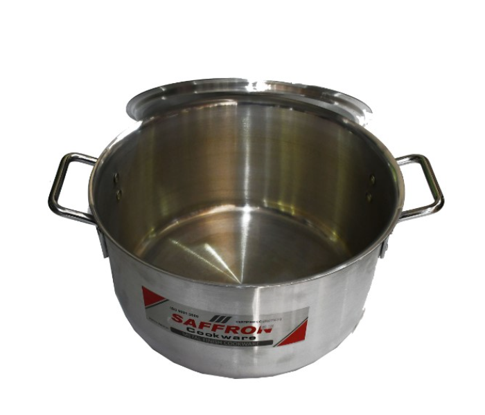 Saffron S0880-36 Alumium Indian Steel Pot  -Silver - Zoom Image