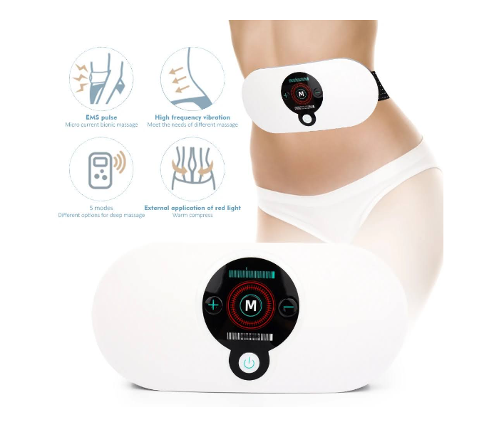 GTC 22001000 USB Rechargeable Smart Fat Removal Machine Slimming Belt for Women Weight Loss -White - Zoom Image 1