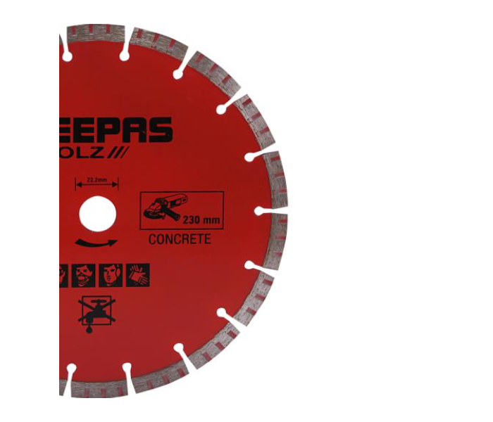 Geepas GPA59205 Segmented Concrete 22.2 Mm bore Fast And Steady Cutting disc- Red - Zoom Image 2