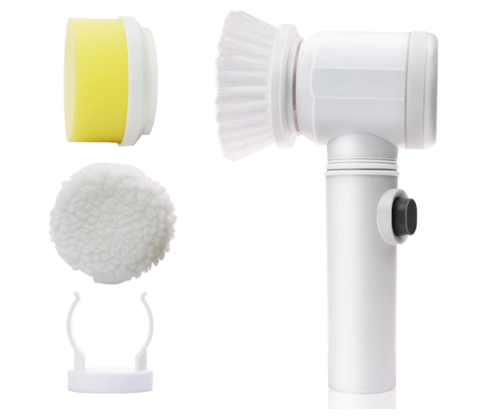 5 In 1 Cleaning Magic Brush Electrically Driven for Kitchen Bathroom -  White - B - Zoom Image