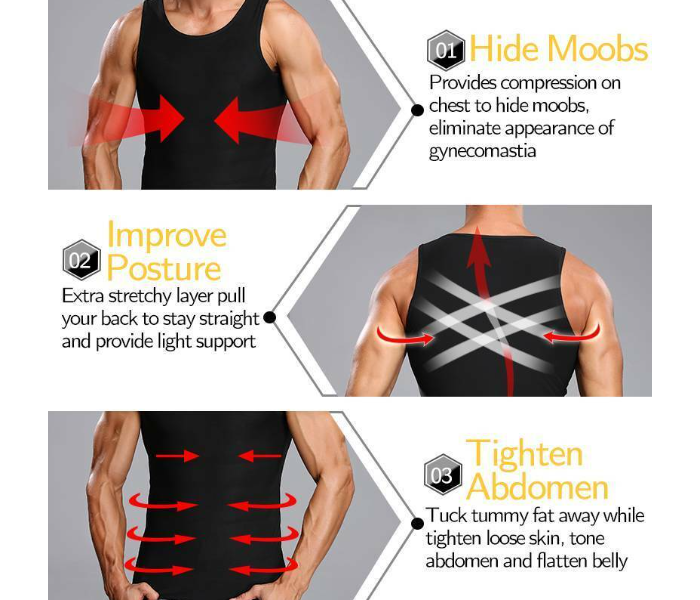 GTC 22000971 Sauna Vest for Men Workout Vest Sweat Enhancing Tank XL -Black - Zoom Image 2