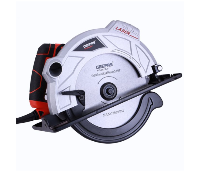 Geepas GCS2000 185MM diameter 1500W Soft grip Circular Saw - Red and Silver - Zoom Image 1