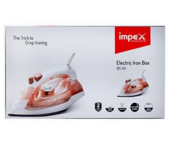 JP Impex IBS 401 Non Stick Coated Steam Iron - White and Red - Zoom Image