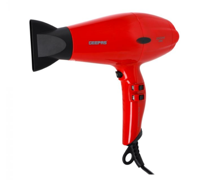 Geepas GHD86051 Cool Shot Function AC Motor 2000W Portable lightweight Elegant Hair Dryer- Red - Zoom Image 1