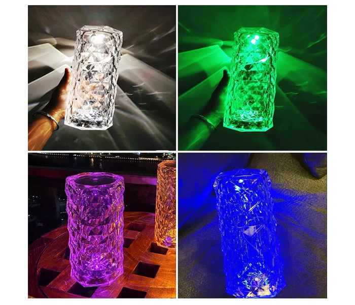 Rose Diamond Crystal Diamond Table Lamp Multi-Color Touch Remote Control Led Atmosphere Table Lamp For Bedroom, Office, Restaurants etc  - Zoom Image 4