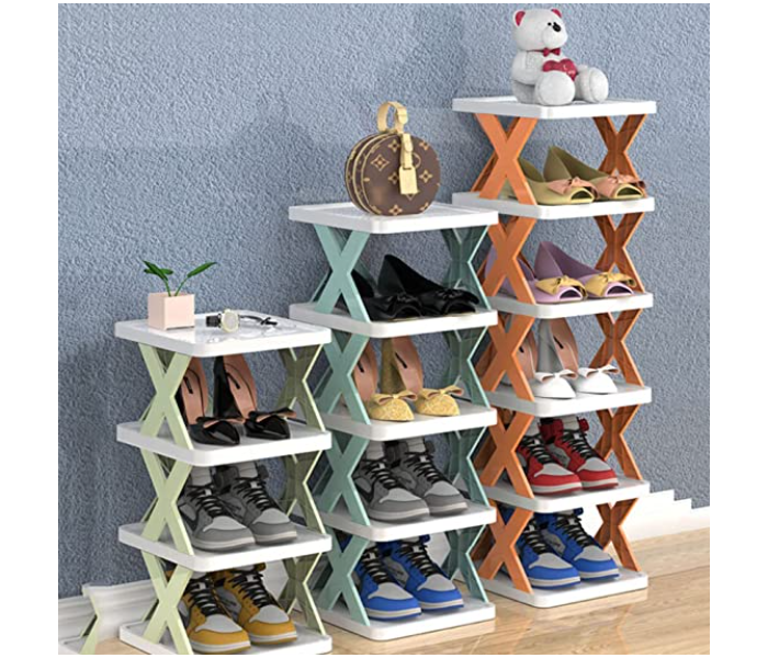 9 Layer Tall Narrow Design Shoe Rack Multi-Use Lightweight Space Saving Fabric Storage Organizer Free Standing - Zoom Image 6