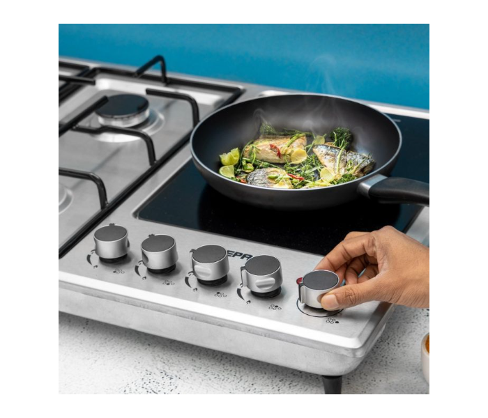 Geepas GGC31036  Stainless Steel Automatic Ignition System 2800Pa Metal Knob  Electric Hot Plate Hob Cast Iron Pan Support Burner - Silver - Zoom Image 3