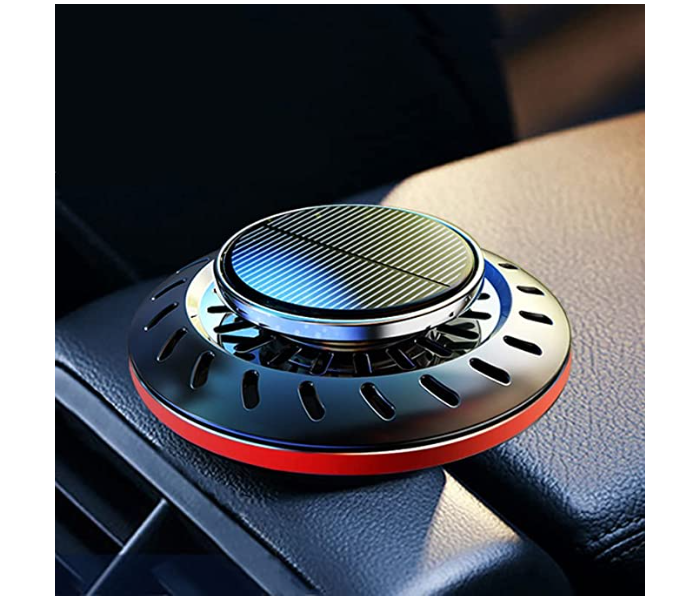 Solar Car Fragrance Double Ring Rotating Car Aromatherapy For Car, Home, Office Air Fresher Decoration Perfume Diffuser - B - Zoom Image 1