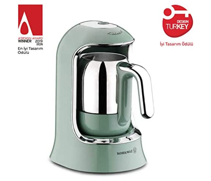 Korkmaz A860-04 Stylish And Functional Kahvekolik Coffee Maker Turquoise - Zoom Image 3