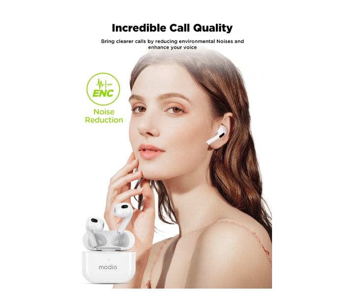 Modio ME12 Wireless Bluetooth Headset - White - Zoom Image 9