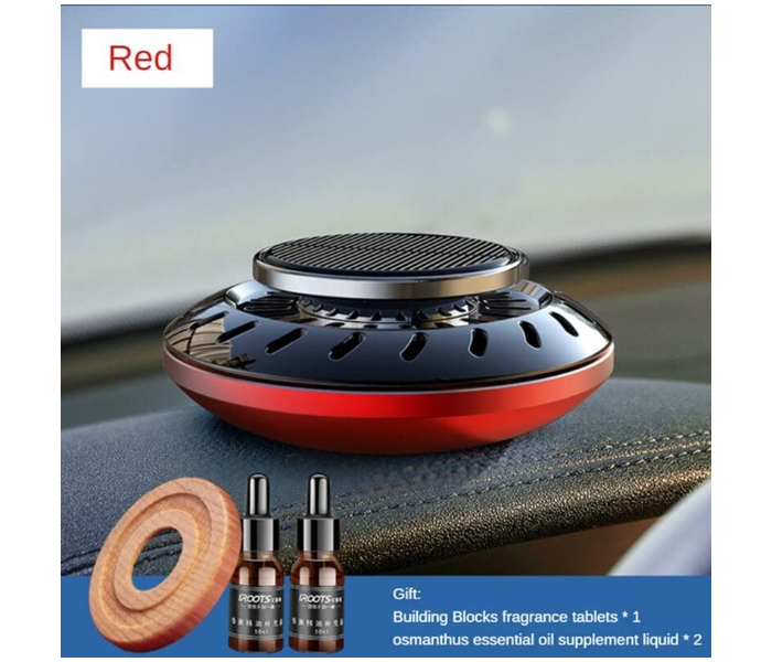 Solar Car Fragrance Double Ring Rotating Car Aromatherapy For Car, Home, Office Air Fresher Decoration Perfume Diffuser  - Zoom Image 1