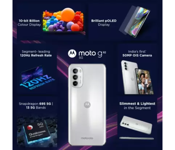 Motorola G82 5G 6GB RAM 128GB - White Lily - Zoom Image 6