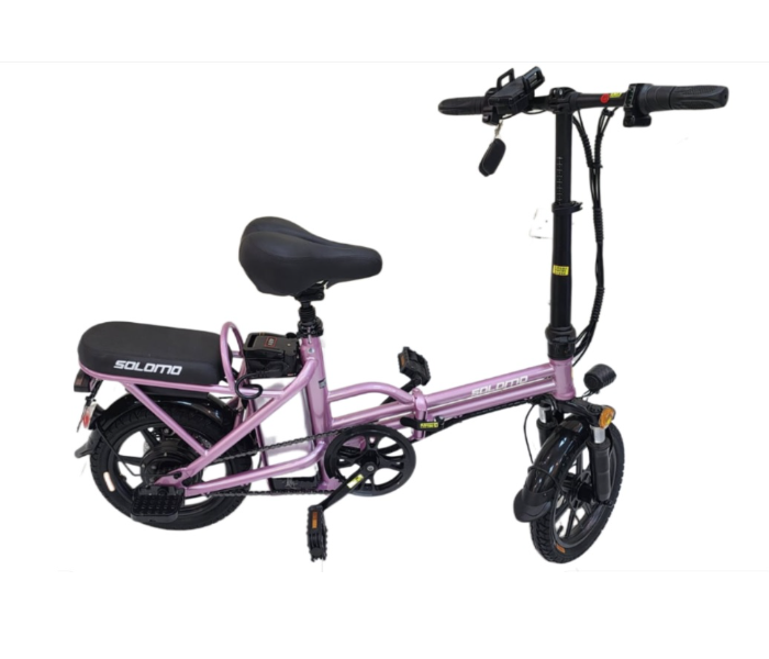 Solomo F6 High Capacity 220Pounds With 250W Electric Folding Bike -Pink - Zoom Image 1