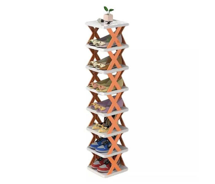 9 Layer Tall Narrow Design Shoe Rack Multi-Use Lightweight Space Saving Fabric Storage Organizer Free Standing - Zoom Image 1