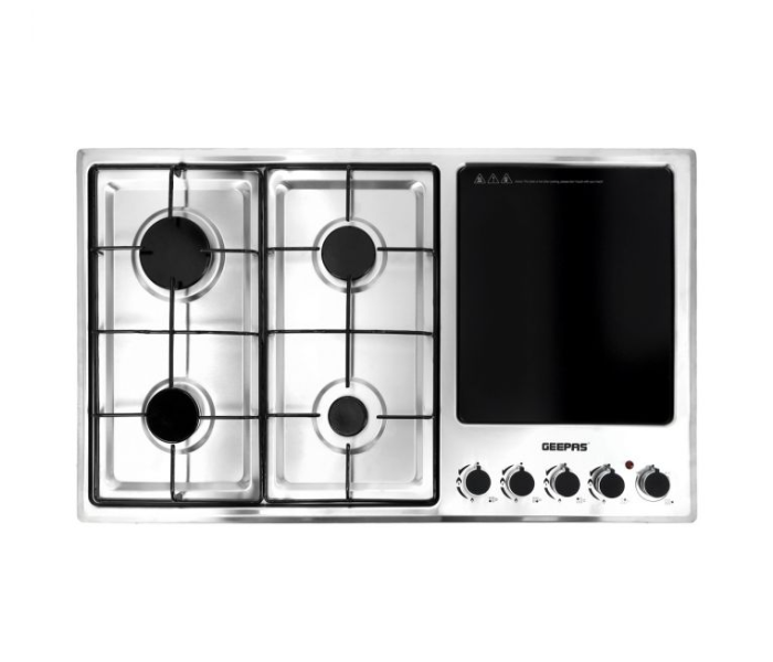 Geepas GGC31036  Stainless Steel Automatic Ignition System 2800Pa Metal Knob  Electric Hot Plate Hob Cast Iron Pan Support Burner - Silver - Zoom Image 5