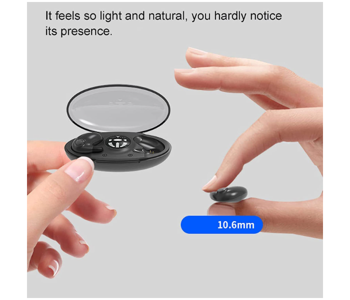 GT Invisible Sleep Wireless Earphone Ipx5 Waterproof Mini Wireless Earphone Digital Battery Display Sports Earbuds - White - Zoom Image 5