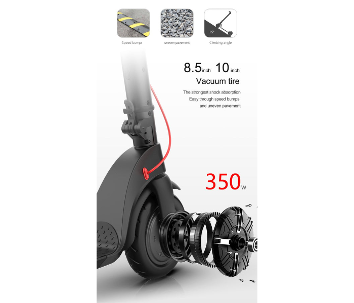 Crony X7 Powerfull Motor 350Watts With 264Pounds Capacity Electric Kick Scooter -Black - Zoom Image 6