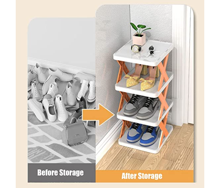 9 Layer Tall Narrow Design Shoe Rack Multi-Use Lightweight Space Saving Fabric Storage Organizer Free Standing - Zoom Image 3