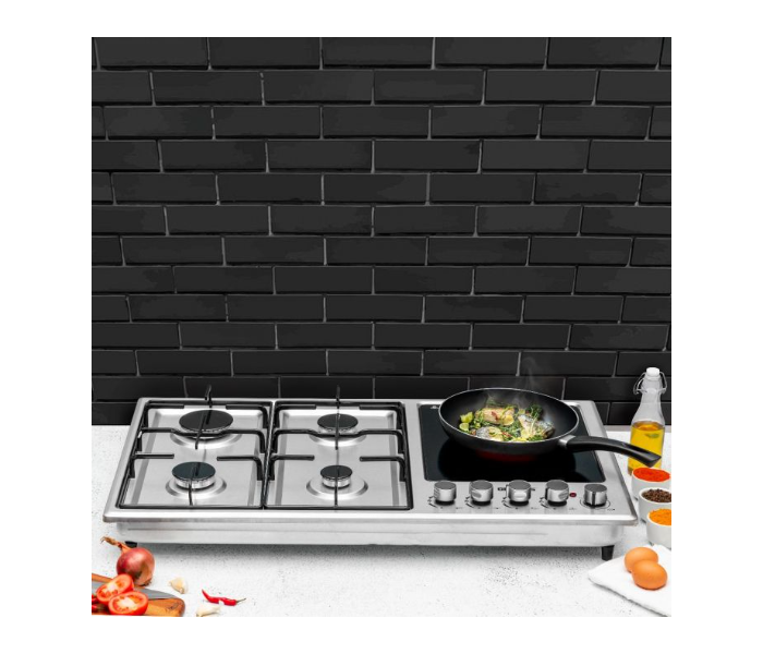 Geepas GGC31036  Stainless Steel Automatic Ignition System 2800Pa Metal Knob  Electric Hot Plate Hob Cast Iron Pan Support Burner - Silver - Zoom Image 4