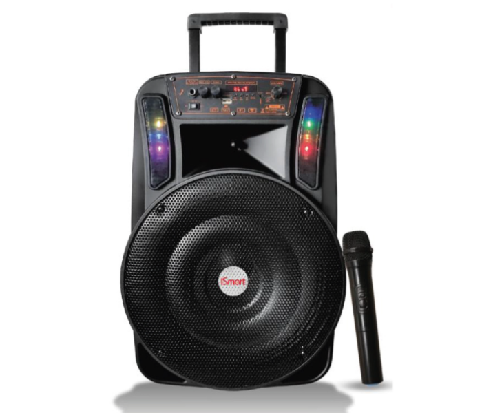 ISmart  IS799 Wireless Rechargeable Trolley Speaker with Mic - Black - Zoom Image 2