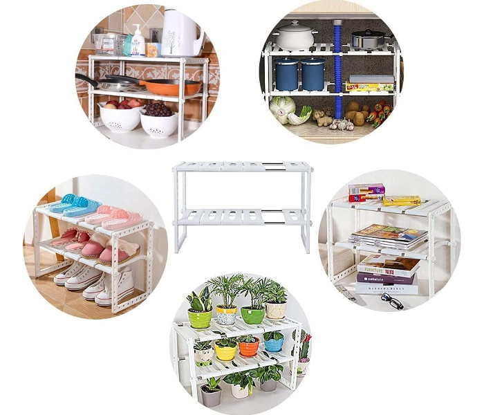 Kitchen Under Sink Storage Organizer White 50-70 centimeter - Zoom Image 4