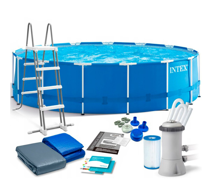 Intex 26756 Sturdy Metal Frame Small Family Rectangular Swimming Pool Outdoor - Zoom Image 4