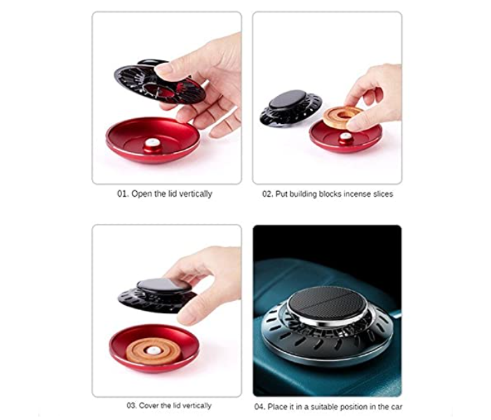 Solar Car Fragrance Double Ring Rotating Car Aromatherapy For Car, Home, Office Air Fresher Decoration Perfume Diffuser  - Zoom Image 4