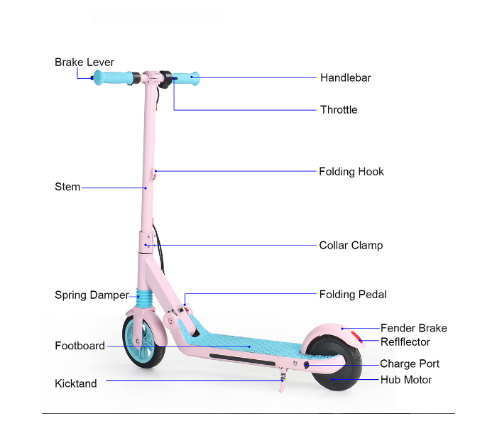 Crony C4 Powerful 150W Motor Children Electric Kick Scooter -Blue - Zoom Image 1