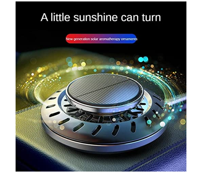 Solar Car Fragrance Double Ring Rotating Car Aromatherapy For Car, Home, Office Air Fresher Decoration Perfume Diffuser  - Zoom Image 2