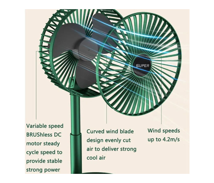 Generic 2 In 1 Foldable Fan USB Plug In Small Fan Mini Portable Home Low Noise NO Battery Desktop Electric Fan A - Zoom Image 3