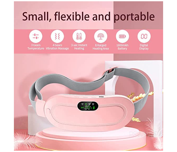 Menstrual Portable Heating Pad Cordless Back Pain Reliever with 3 Temperature Settings, 4 Massage Mode and a Digital Display for Women and Girls - Zoom Image 2