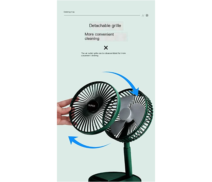 Generic 2 In 1 Foldable Fan USB Plug In Small Fan Mini Portable Home Low Noise NO Battery Desktop Electric Fan - Zoom Image 3