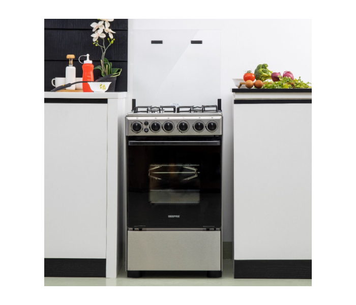 GEEPAS GCR5021NSC Stainless Steel Housing Double Glass Door Mechanical Control Multi Rack Support Electric Ignition Cooking Range Cooker - Black and Silver - Zoom Image 3