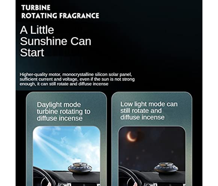 Solar Car Fragrance Double Ring Rotating Car Aromatherapy For Car, Home, Office Air Fresher Decoration Perfume Diffuser  - Zoom Image 5